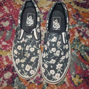 Floral womens slip on vans